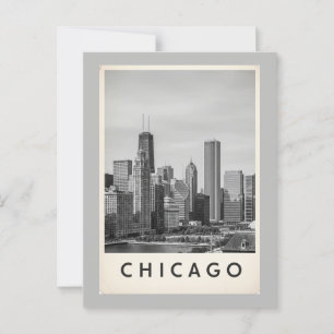 zwart-wit Chicago Briefkaart