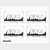 Zwart-wit Chicago skyline Rechthoekige Sticker (Vel)
