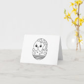 Zwart-wit: Chick Coming Out Ei GEPERSONALISEERD Kaart (Gele Bloem)