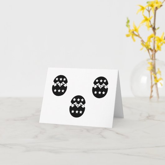 Zwart-wit: Chick komt uit ei BLANK Kaart (Gele Bloem)