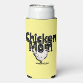 Zwart-wit Chicken Mom gepersonaliseerd Seltzer Blikjeskoeler (Seltzer Achterkant)