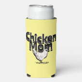 Zwart-wit Chicken Mom gepersonaliseerd Seltzer Blikjeskoeler (Seltzer Voorkant)