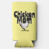 Zwart-wit Chicken Mom gepersonaliseerd Seltzer Blikjeskoeler (Achterkant)