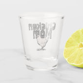 Zwart-wit Chicken Mom gepersonaliseerd Shot Glas (Achterkant)