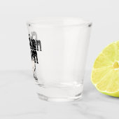 Zwart-wit Chicken Mom gepersonaliseerd Shot Glas (Rechts)