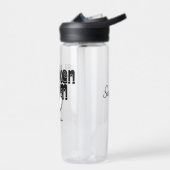 Zwart-wit  Chicken Mom gepersonaliseerd Waterfles (Links)