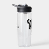 Zwart-wit  Chicken Mom gepersonaliseerd Waterfles (Rechts)