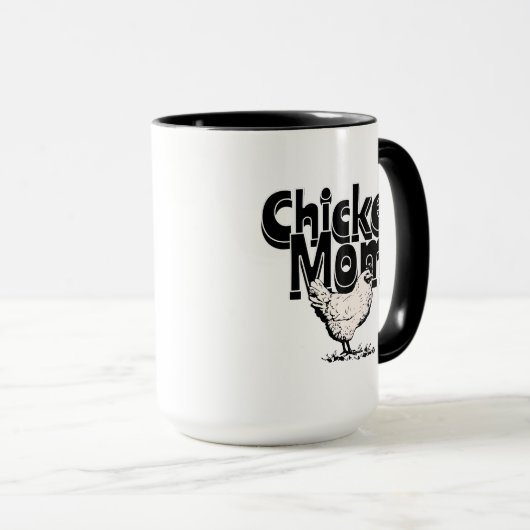 Zwart-wit  Chicken Mom Mok (Voorkant rechts)