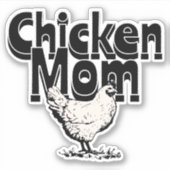 Zwart-wit  Chicken Mom Sticker (Voorkant)