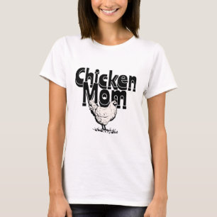 Zwart-wit  Chicken Mom T-shirt