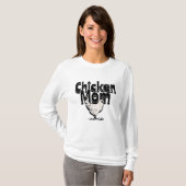 Zwart-wit  Chicken Mom T-shirt (Voorkant volledig)