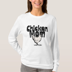 Zwart-wit  Chicken Mom T-shirt