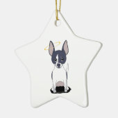 Zwart Wit Chihuahua Engel Keramisch Ornament (Links)