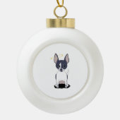Zwart Wit Chihuahua Engel Keramische Bal Ornament (Voorkant)