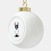Zwart Wit Chihuahua Engel Keramische Bal Ornament (Rechts)