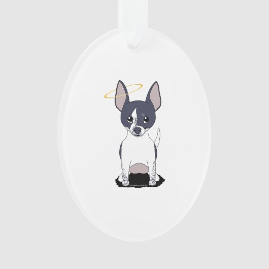 Zwart Wit Chihuahua Engel Ornament (voorkant)