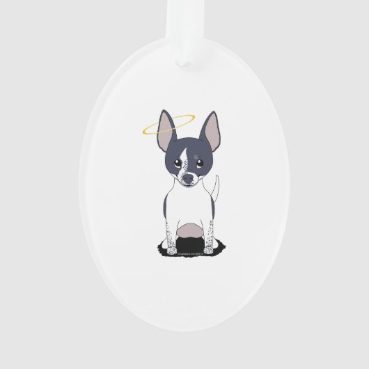 Zwart Wit Chihuahua Engel Ornament (achterkant)