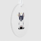 Zwart Wit Chihuahua Engel Ornament (voorkant)