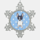 Zwart-wit Chihuahua Kerstboom Patroon Tin Sneeuwvlok Ornament (Voorkant)