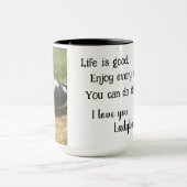 Zwart Wit Chihuahua met Oranje Rozen Inspirerend Mok (Midden)