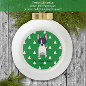 Zwart-wit Chihuahua Witte Kerstbomen Keramische Bal Ornament