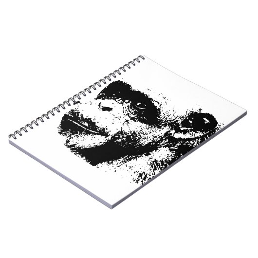 Zwart-Wit Chimpansee Pop Art Notitieboek (Linkerzijde)