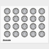 Zwart-wit Chinees Dubbel Geluk Stickers (Vel)