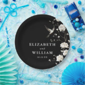 Zwart-wit Chinoiserie bloementuin bruiloft Papieren Bordje (Feest)