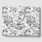 Zwart wit chinoiserie bruiloft cadeau gastenboek (Achterkant)