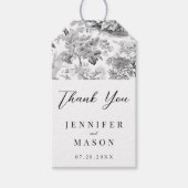 Zwart Wit Chinoiserie bruiloft Dank u Gift Label Cadeaulabel (Voorkant)