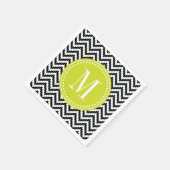 Zwart & Wit Chique Aztec Chevron Monogram Servet (Hoek)
