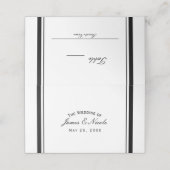 Zwart & Wit Chique Classy Elegant Tafelnummer Plaatskaartje (Buitenkant ongevouwen)