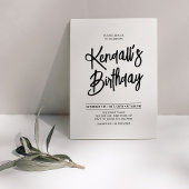 Zwart & Wit Chique Lettering Script Verjaardagsfee Kaart
