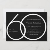 Zwart wit chique minimalistische verrassing 60e ve kaart (Voorkant)