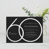 Zwart wit chique minimalistische verrassing 60e ve kaart (Staand voorkant)