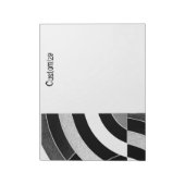 Zwart/wit chique moderne gebogen chevrons notitieblok (Linkerzijde)