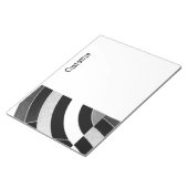 Zwart/wit chique moderne gebogen chevrons notitieblok (Schuin)