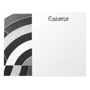 Zwart/wit chique moderne gebogen chevrons notitieblok