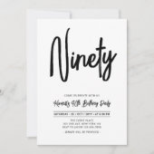 Zwart & Wit | Chique negentig 90ste verjaardagsfee Kaart (Voorkant)