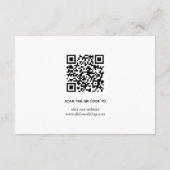 Zwart, wit chique typografie minimalistische bruil informatiekaartje (Achterkant)