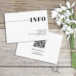 Zwart, wit chique typografie minimalistische bruil informatiekaartje