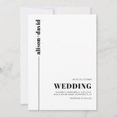 Zwart, wit chique typografie minimalistische bruil kaart (Voorkant)