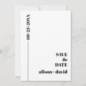 Zwart, wit chique typografie minimalistische bruil save the date (Voorkant)