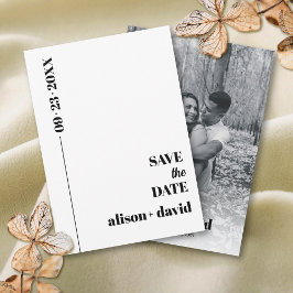 Zwart, wit chique typografie minimalistische bruil save the date