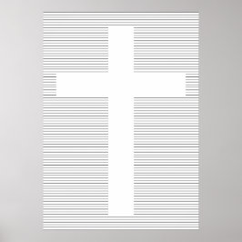Zwart-wit Christelijk kruis minimalistisch Poster