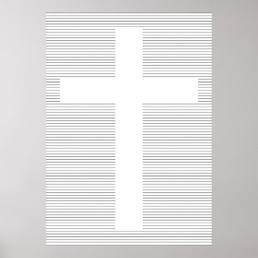 Zwart-wit Christelijk kruis minimalistisch Poster (Voorkant)