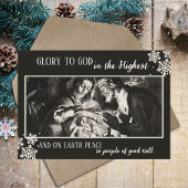 Zwart-wit Christelijke Familie Foto Kerst Feestdagenkaart