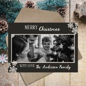 Zwart-wit Christelijke Familie Foto Kerst Feestdagenkaart