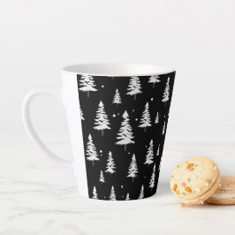 Zwart-wit Christmas Latte Mok