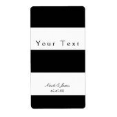 Zwart & Wit Chunky Stripes Chique Wijn Label (Voorkant)